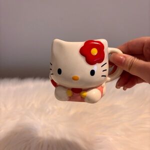 Cute Hello Kitty Ceramic Mug with Red Flower GUC